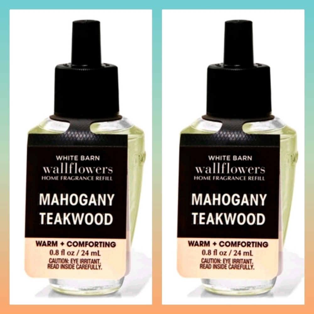 2-PIECE MAHOGANY TEAKWOOD WALLFLOWERS FRAGRANCE REFILLS